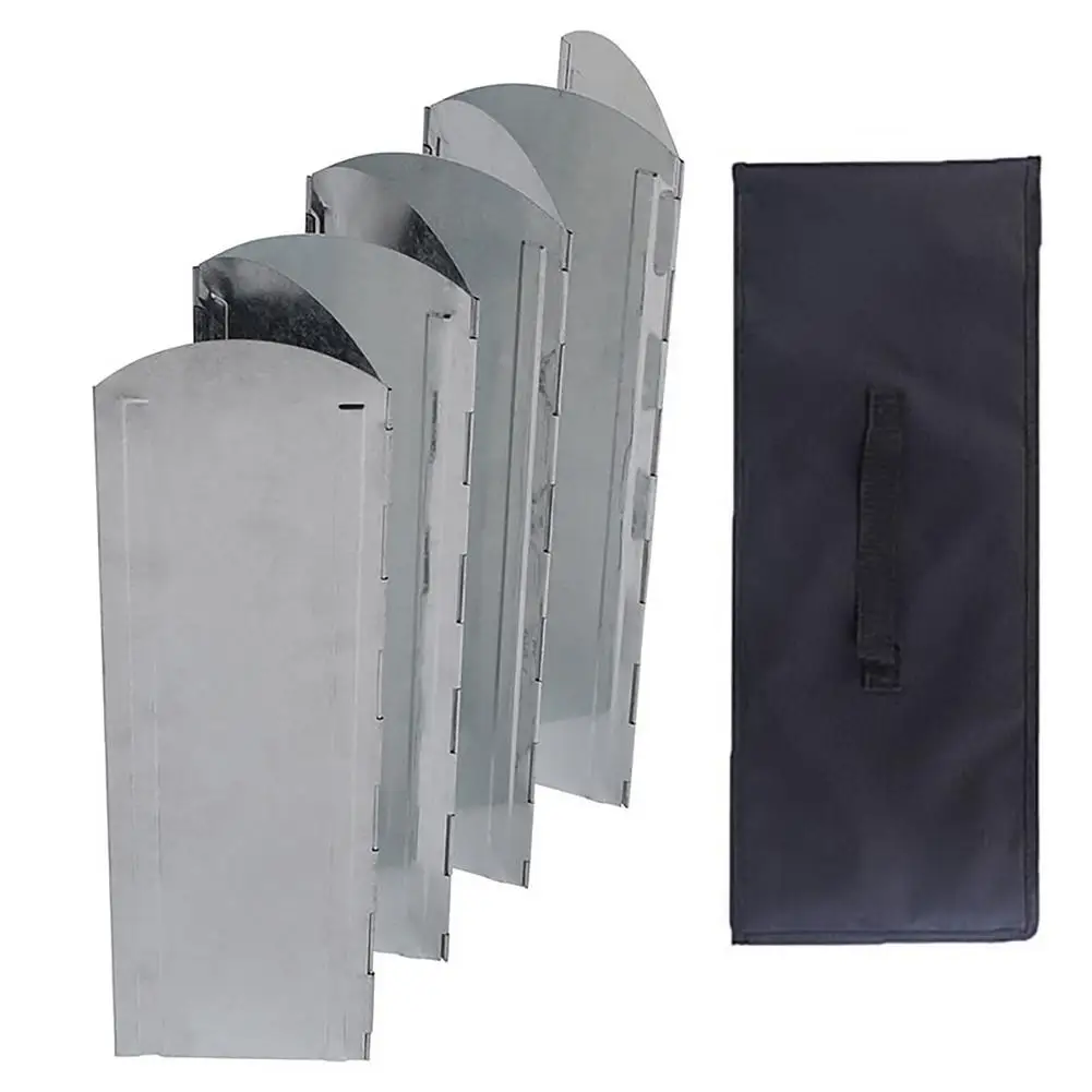 

Складная ветровая плита для кемпинга с сумкой для переноски, 8 тарелок, ветрозащитный экран для кемпинга, печки, практичный легкий портативн...