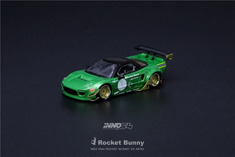 INNO 1:64 Honda NSX NA1 PANDEM ROCKET BUNNY Металлический Зеленый литая модель автомобиля | Игрушки