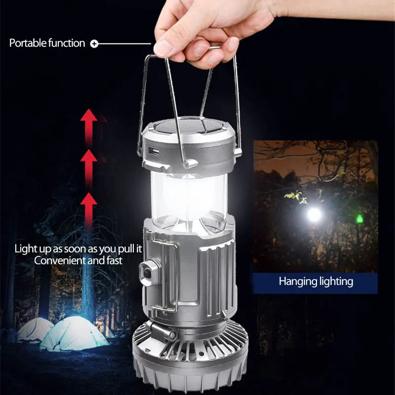 

2 In 1 Solar Electric Fan Light LED Lamps Solar Panel Charging Fan Double Switch Camping Solar Powered Lantern Camping Equipment
