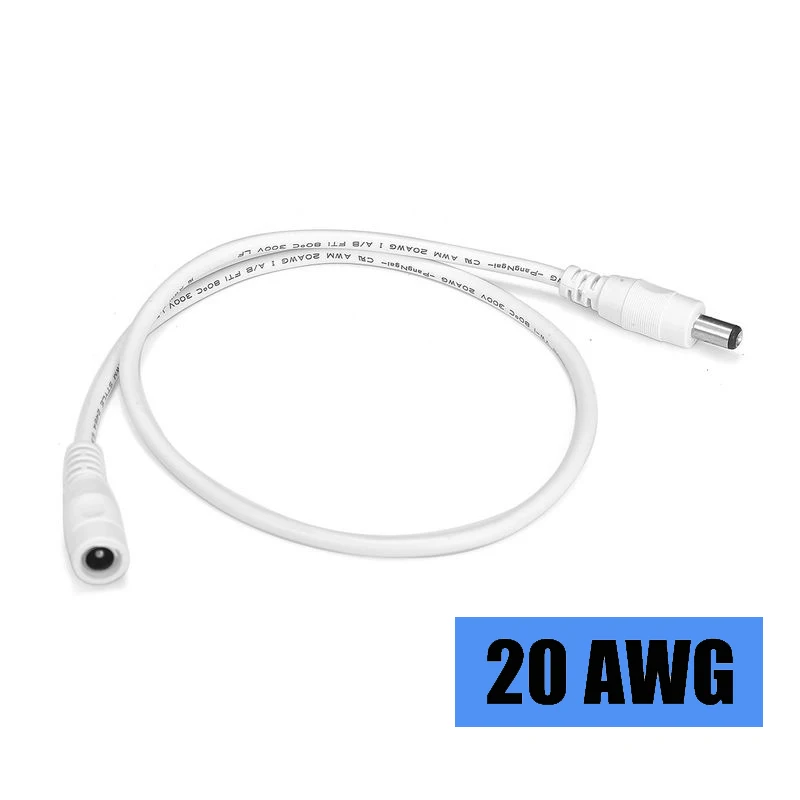 5 мм x 2 1 12 В DC удлинитель питания разъем 20AWG м удлинить электрические провода