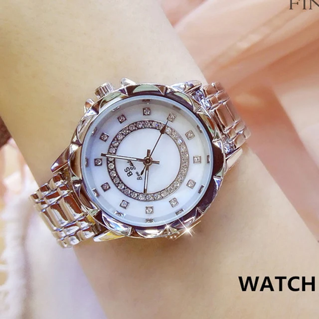 silver Diamond Women Luxury Brand Watch Rhinestone Elegant Ladies Watches Gold Clock Wrist Watches For Women relogio feminino - Цвет: silver