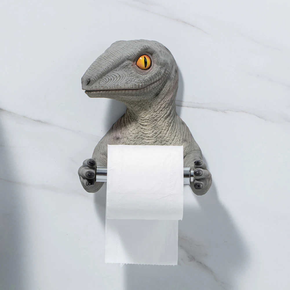 

Resin Dinosaur Tissue Holder Box Toilet Waterproof Tissue Holder Toilet Modern Paper Towel Holder Punch-free Bathroom Accessory