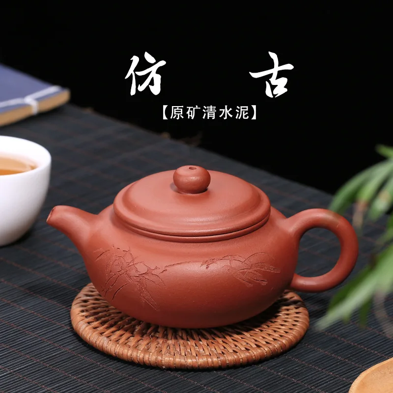 

clean cement, antique pot, flat ancient, Zhou Ting, all hand-made teapot manufacturer, direct selling one generation