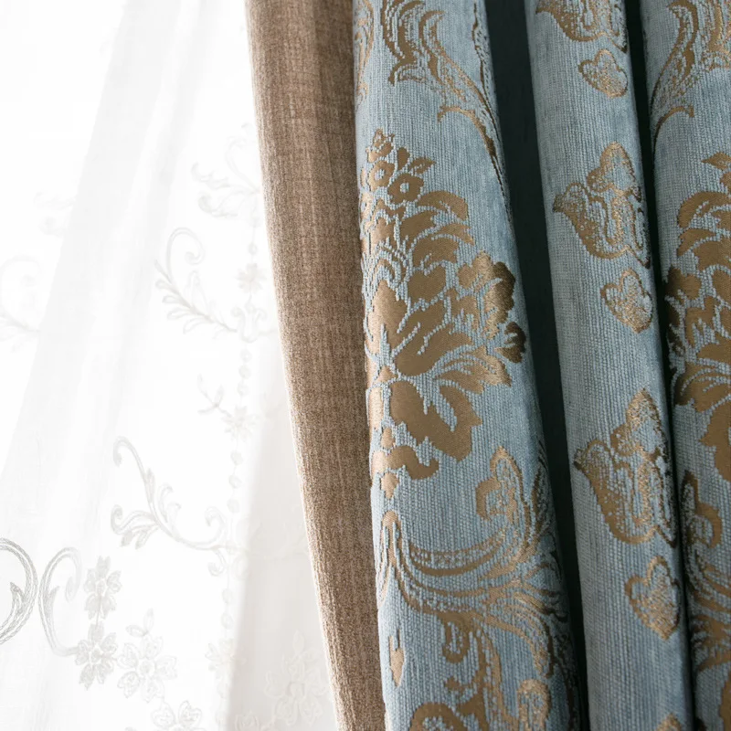 

European American style simple modern beautiful Nordic blackout cloth custom living room dining room bedroom curtains