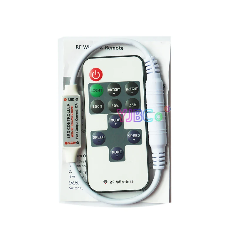 11-клавишный одноцветный светодиодный диммер постоянного тока 5В 12В 24В 12А