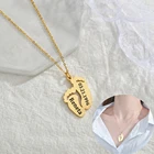 Ожерелье с гравировкой для женщин, ожерелье из нержавеющей стали под золото с кулоном под заказ с именем ребенка, хороший подарок на день матери