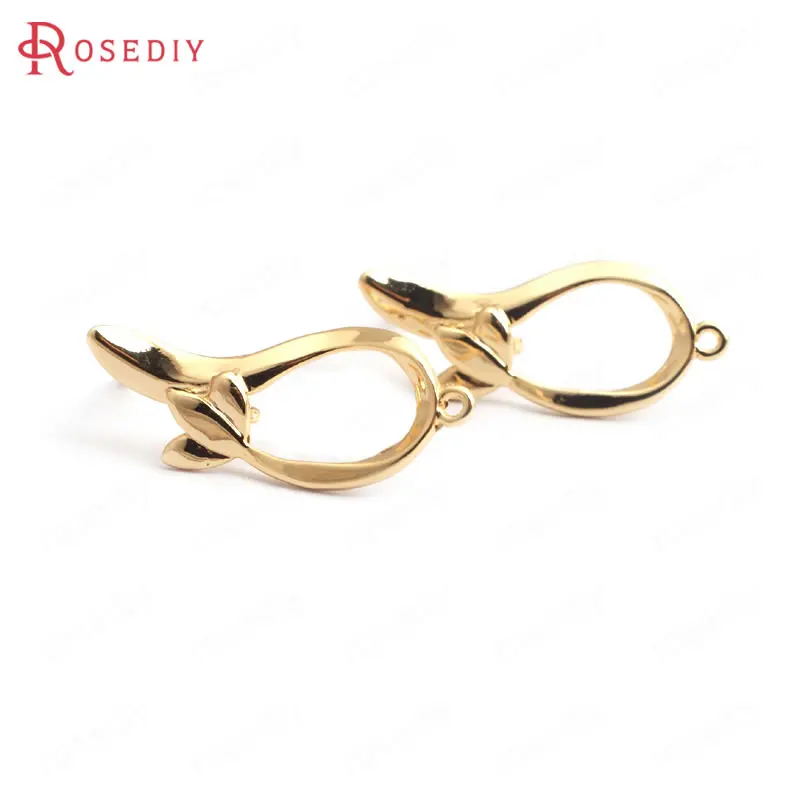 6 шт. латунные серьги-гвоздики с цветком орхидеи 22x9 5 мм