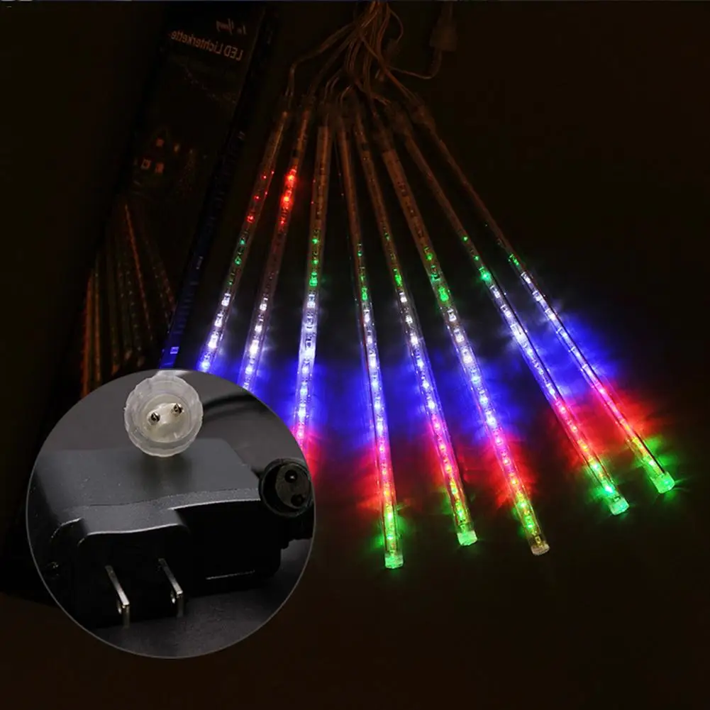 192LED US RGB Color 30 см напольный Метеоритный Дождь 8 трубок RGB 192LED светильник s водонепроницаемый садовый светильник для украшения рождества, свадьбы - Испускаемый цвет: 192LED US RGB Color