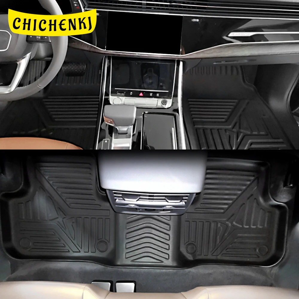 

For Audi Q7 4M 2016-2020 Auto Car Floor Mats All-Weather TPE Foot Mats Odorless Pad Waterproof Tray Mat Interior Accessories