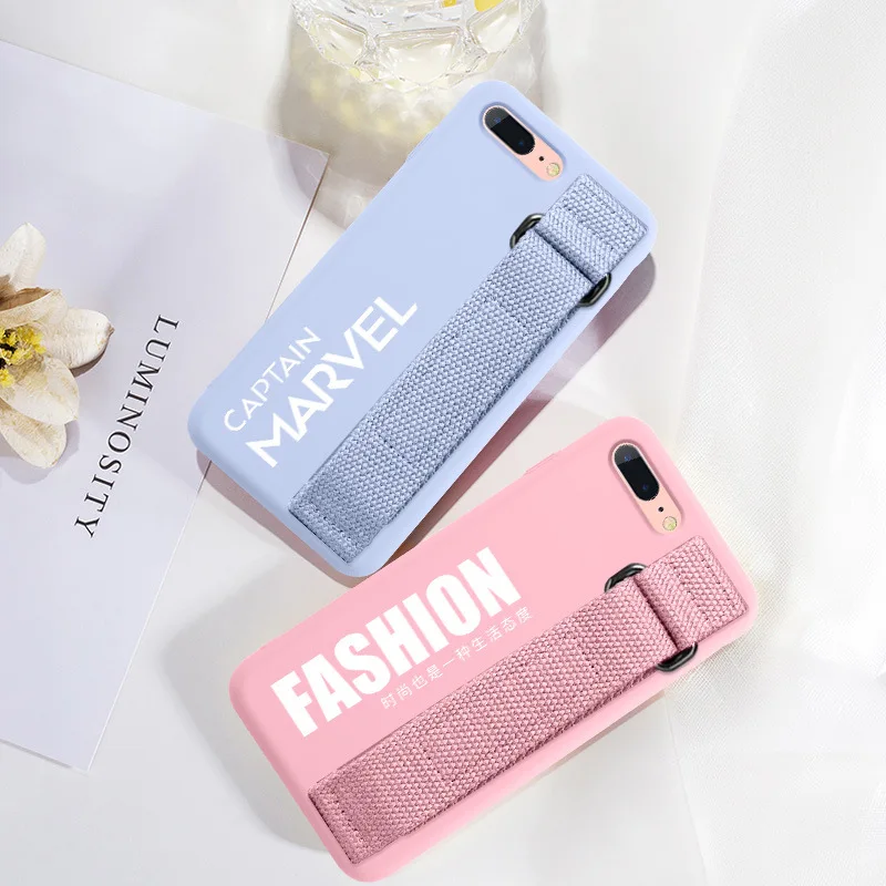 Чехол для iPhone 11 Pro Max XS XR X 8 7 Plus 6 6s Чехол Мягкий матовый Силиконовый ремешок на запястье задняя крышка для Apple 11Pro Funda