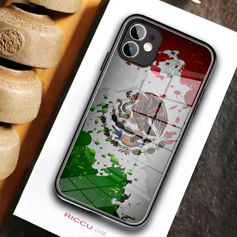 Чехол для телефона с мексиканским флагом закаленное стекло iPhone 11 12 Pro Max Mini XR XS MAX 8X7
