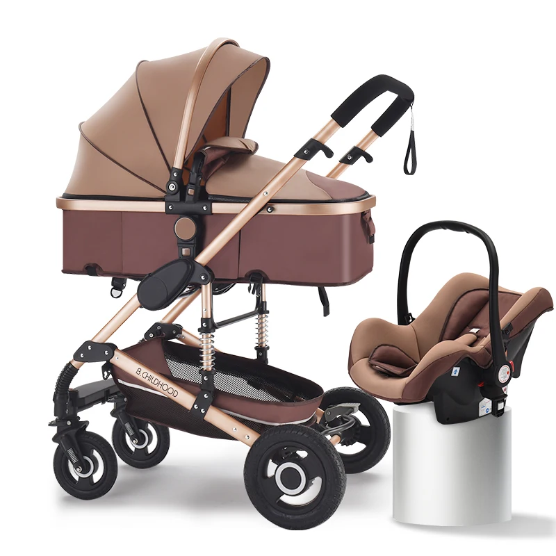 Luxury Baby Stroller High Landview 3 in 1 Portable Pushchair Pram Comfort for Newborn |