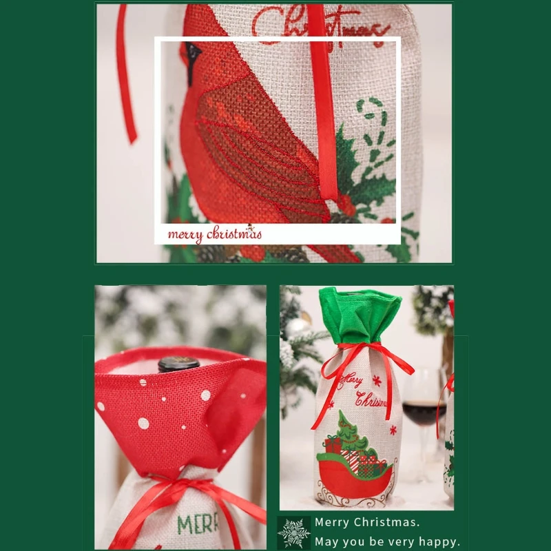 

2 шт., новогодний чехол для бутылки вина