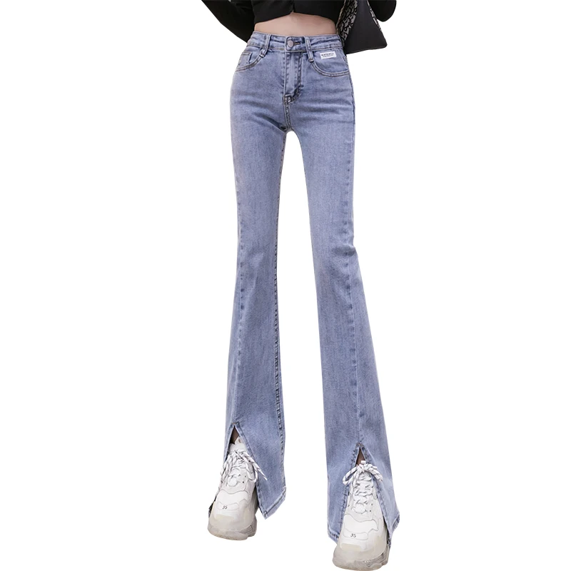 

Fashion women's jeans 2021 spring new high-waisted wide-leg pants are thin loose drape mopping jeans