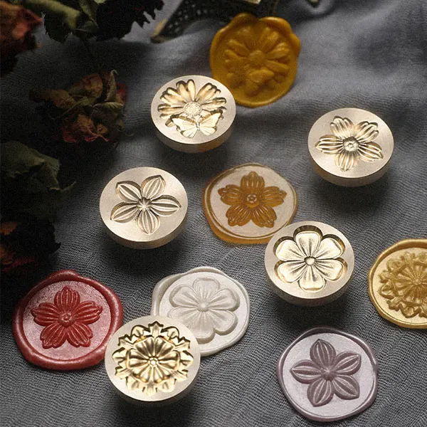 

Wildflowers Wax Seal Stamps 3D Embossed Sealing Stamp Wedding Party Invitation Gifts Cards DIY Scrapbooking Decor Craft Supplies