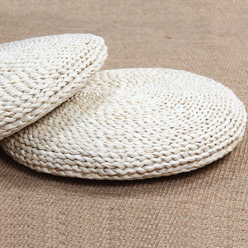 Подушка для сиденья медитация гостиная Pouffe практичная соломенная вязаная деревенская подставка для ног круглая мебель для дома декоративная подушка мягкая