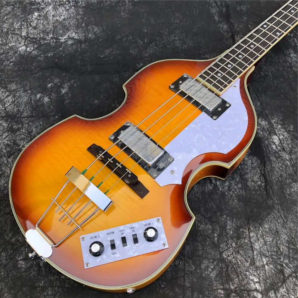 

Хорошее качество Sunburst Hofner Скрипка 4 струны бас гитара BB2 электрогитара