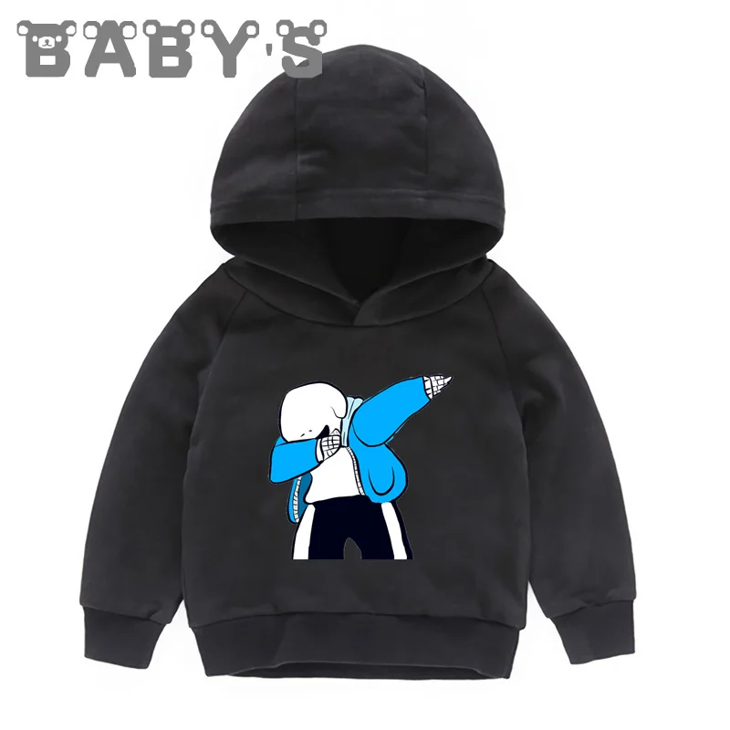 Детские толстовки с капюшоном; детские толстовки с принтом «Undertale Sans»; пуловер для малышей; топы для маленьких девочек и мальчиков; KMT2405