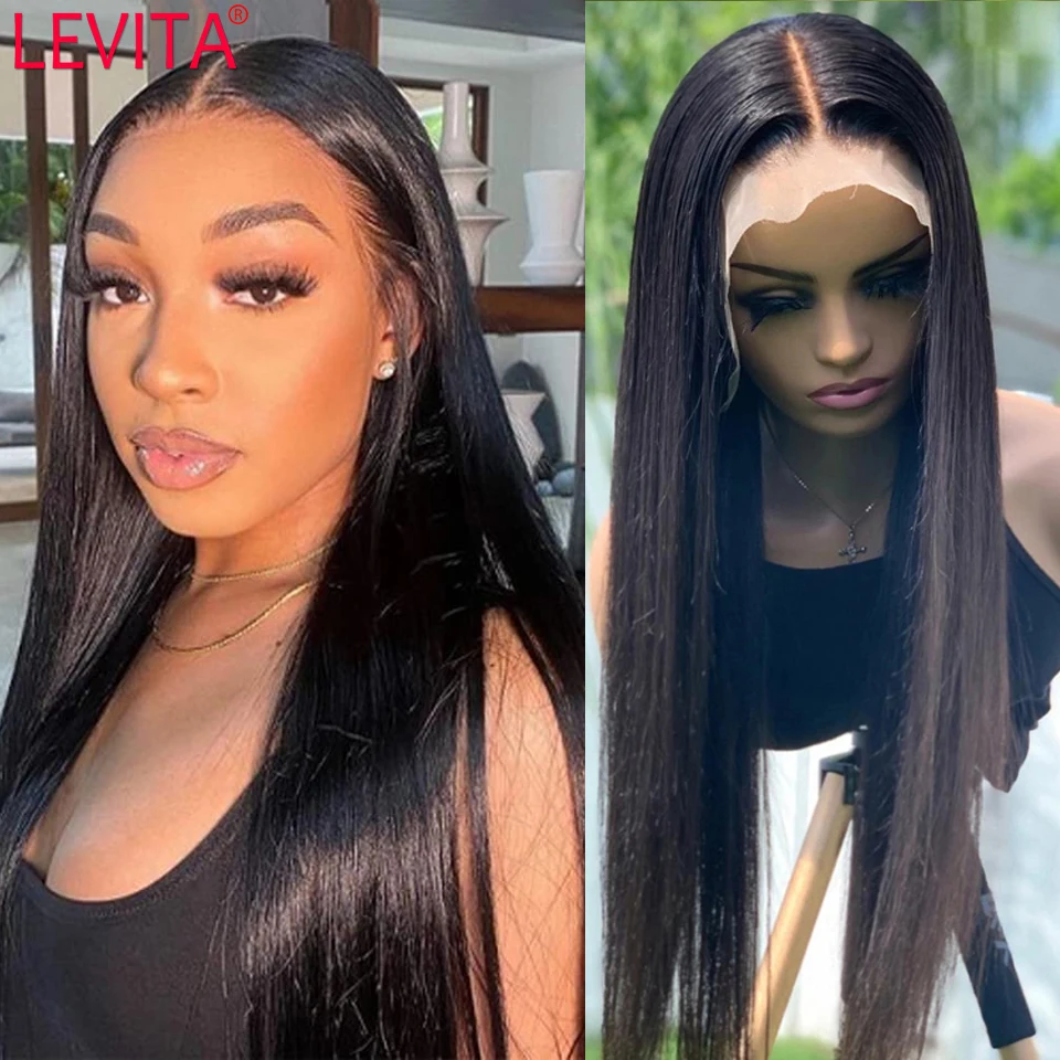 Bone Straight Human Hair Wig Brazilian PrePlucked Glueless 30 Inch Lace Front Wig Frontal Human Hair Wigs For Women Closure Wig