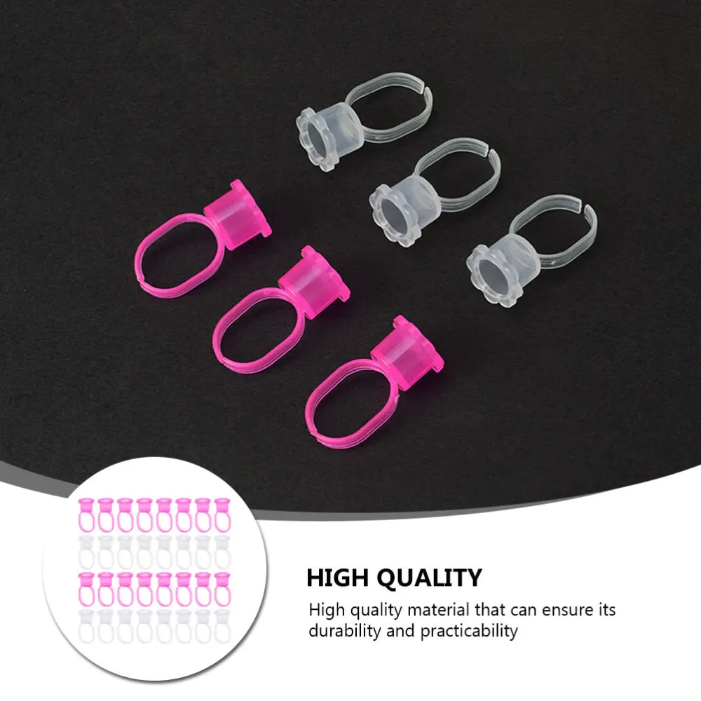 

100pcs Eyelash Extension Glue Ring Cups Professional Makeup Rings Tool