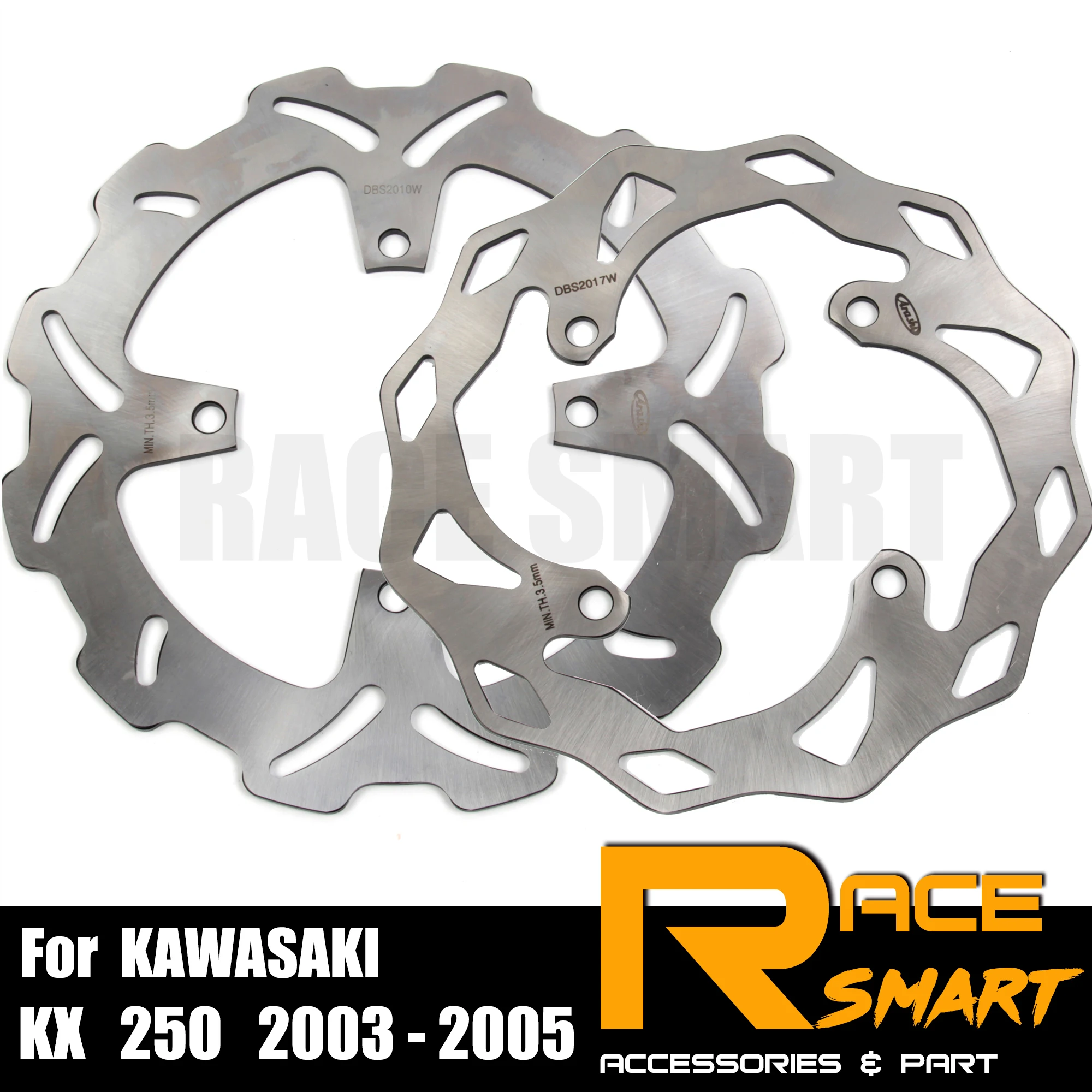 For KAWASAKI KX F 250 2004 - 2005 Rider Motorcycle CNC Front Rear Brake Disk Motorcycles Disc Disks rotor 250F 04 05 | Автомобили и