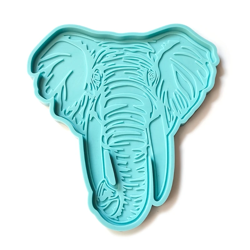 

Elephant Head Tray Epoxy Resin Mold Coaster Silicone Mould DIY Crafts Clay Soap Candle Home Decorations Casting Tools