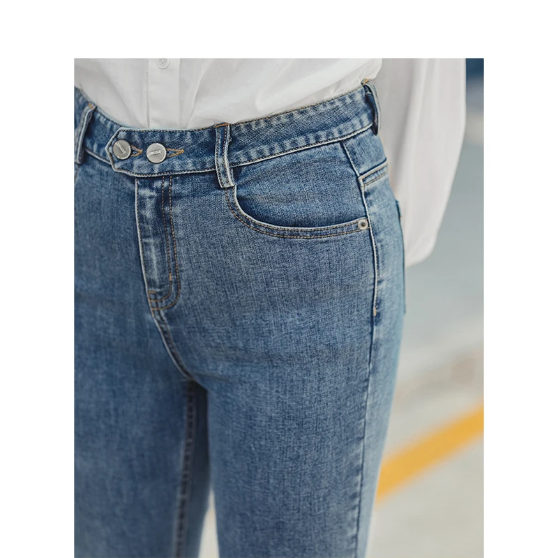 INMAN весна 2020 Новое поступление Ретро стиль средняя талия необычные тонкие