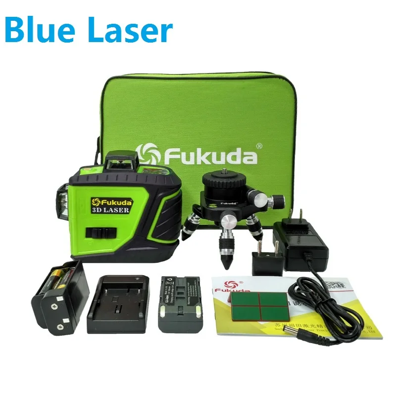 Blue laser 1 Fukuda бренд 12 линий 3D MW-93T-3G лазерный уровень самонивелирующийся 360 горизонтальный и вертикальный крест супер мощный зеленый лазерный луч - Цвет: Blue laser 1