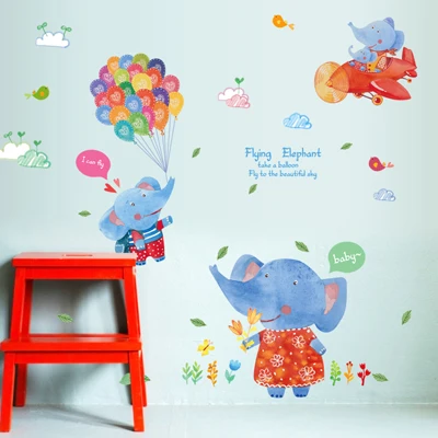 Balloon 09 DIY мультфильм Животные горячий воздушный шар наклейки на стену для детей детские комнаты детская спальня настенные наклейки самоклеющиеся виниловое панно - Цвет: Balloon 09