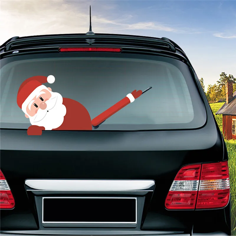 

1 pcs NEW Car sticker Santa Claus Christmas Auto Decorations DIY Sticker Windshield Santa Claus Window Decals Car Wiper Sticker