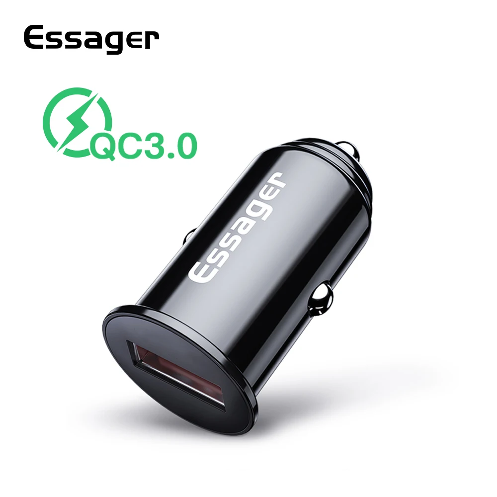 Автомобильное зарядное устройство Essager mi ni USB Quick Charge 3,0 Автомобильное зарядное устройство для телефона для Xiaomi mi samsung iPhone QC3.0 QC Быстрая зарядка для мобильного автомобиля