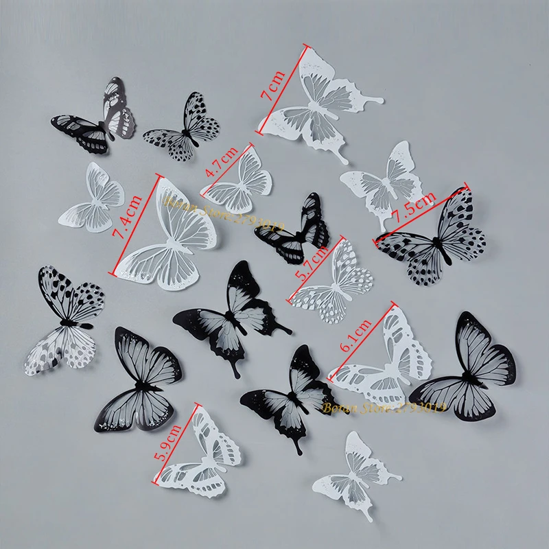 

36pcs 3D Crystal Butterfly Wall Stickers Creative Butterflies with Diamond Home Decor Kids Room Decoration Art Wall Decals