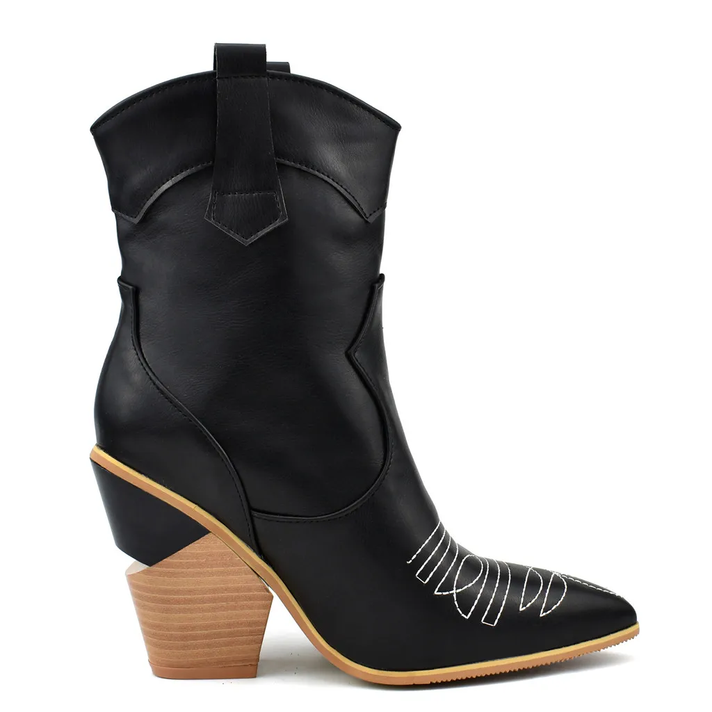 Женские ковбойские ботильоны на танкетке и высоком каблуке со змеиным принтом