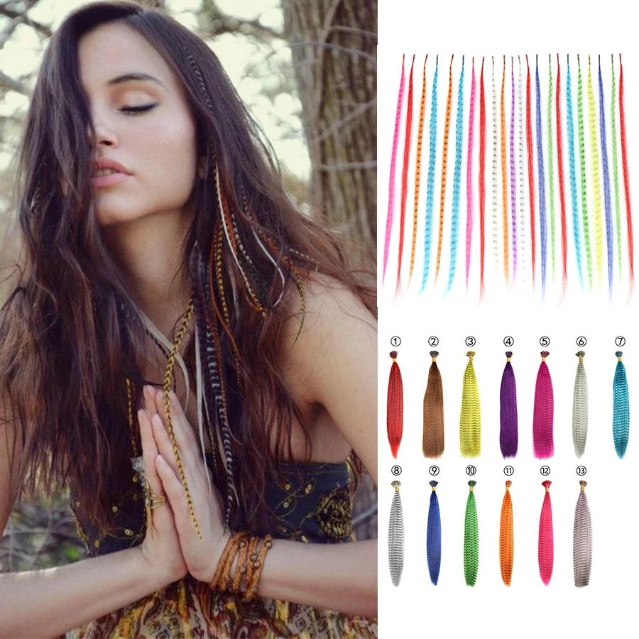 Ed Strands Of Hair Synthetic High Temperature Rainbow False Hair Accessories For Girl