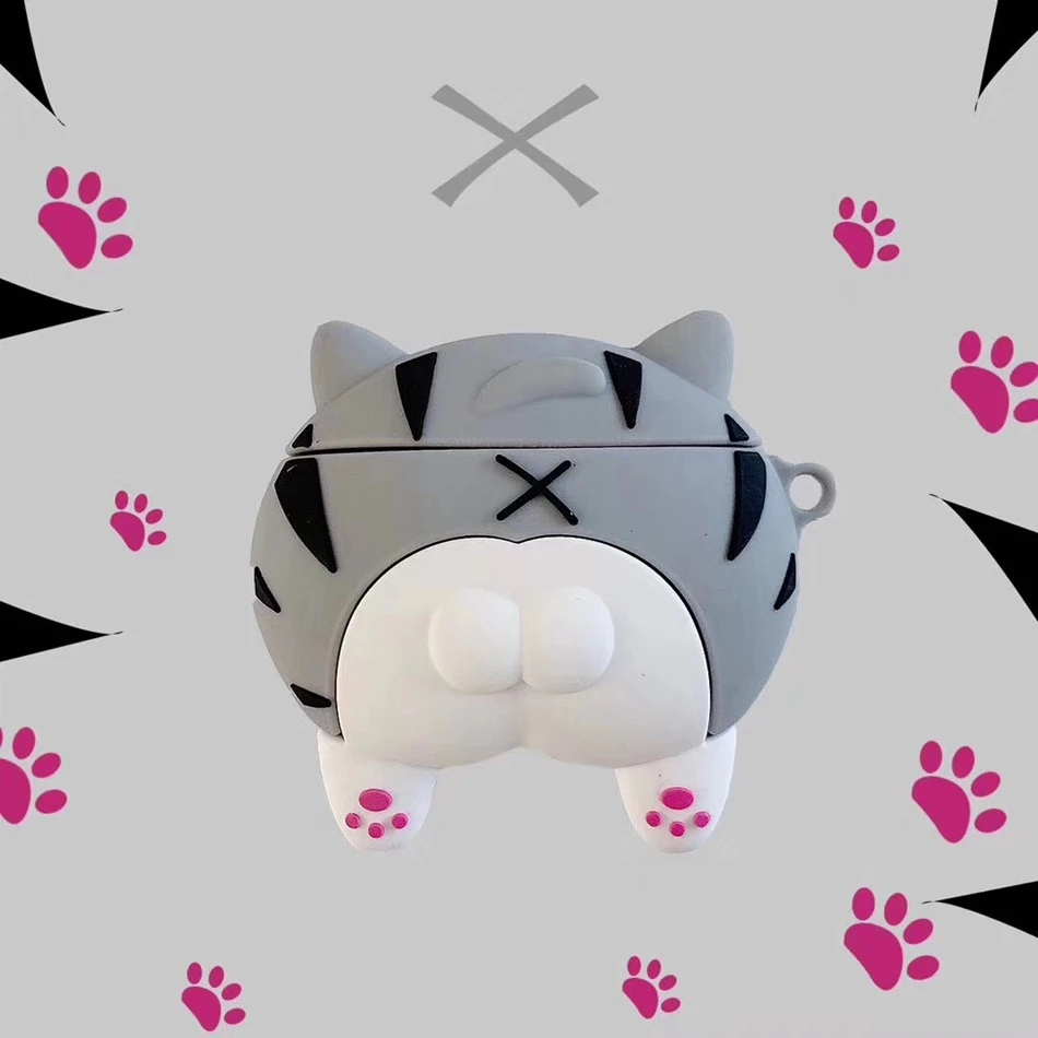 3D чехол для наушников для Airpods, чехол, силиконовый чехол с милым медведем для Apple Air pods 2, чехол для Earpods, чехол, ремешок для наушников 1