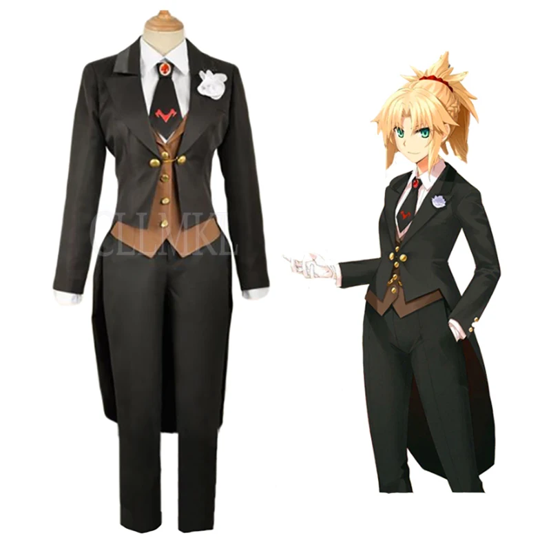 

Аниме Fate Grand Order современный смокинг, Униформа, косплей, костюм, готический, приталенный, черный, одежда