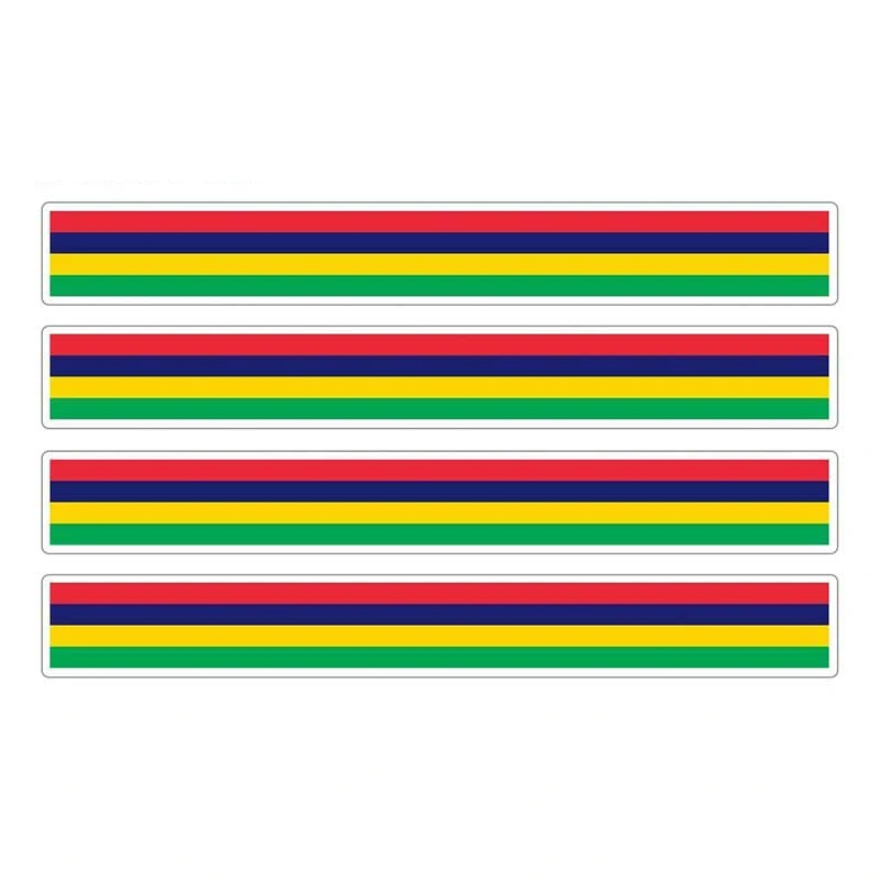 

Hot 4pcs Patriotic Stickers Flag Stripes Vinyl PVC 13cm X 1.7cm Car Motorcycle Reflective Tuning Mauritius Car Sticker