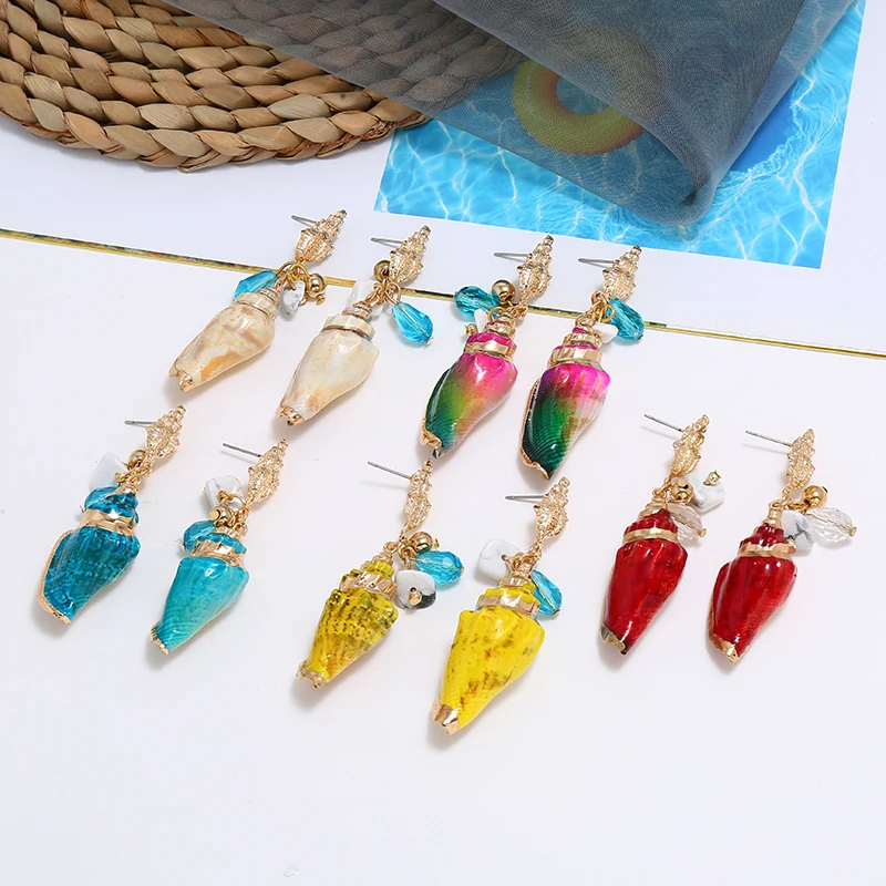 Clothing Accessories Simple Creative Conch Ear Drop Women Street Shoot Shell Pendant Earrings Chic Muje | Украшения и аксессуары