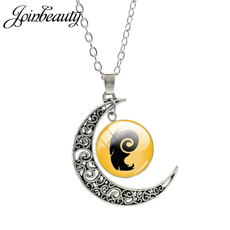 JOINBEAUTY кулон со знаками Зодиака и луной ожерелье круглая стеклянная цепочка до