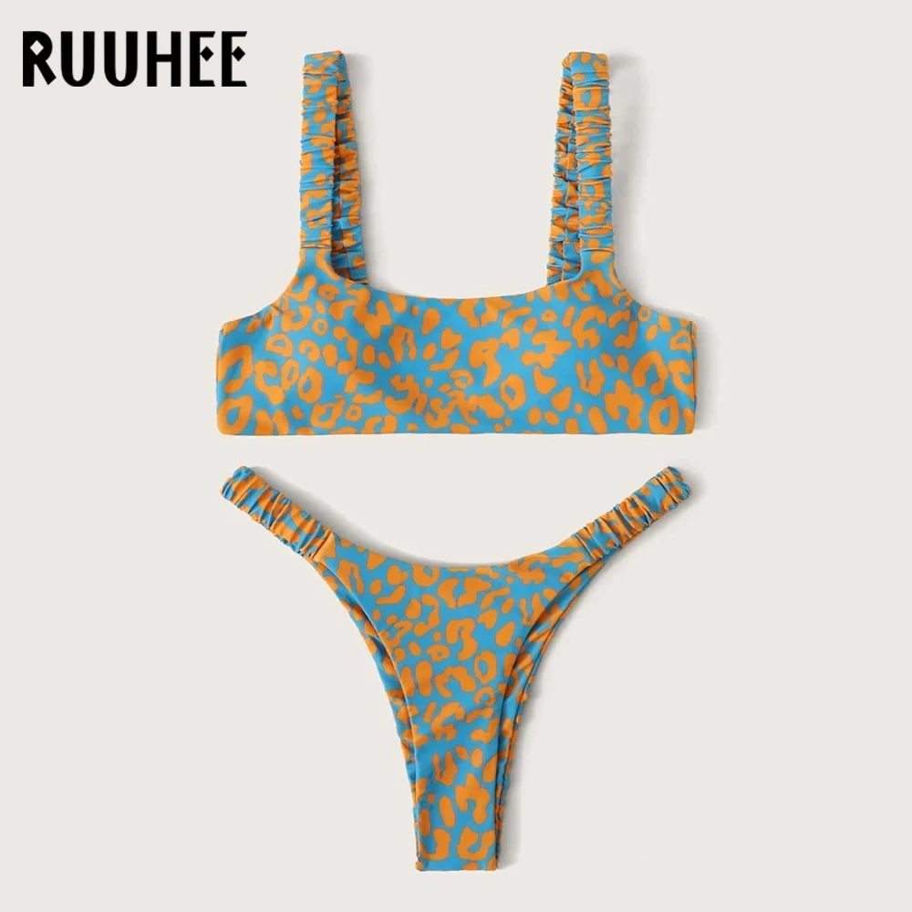 

RUUHEE Sexy Bikini Women Micro Leopard Push Up Swimsuit High Cut Bathing Suit Beachwear Swimwear 2021 Brazilian Bikini Female