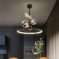 new bubble ball molecular dining chandelier ring ball model room modern nordic clothing shop dining table bar led ring light