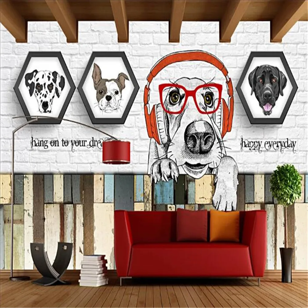 

milofi custom large 3d wallpaper mural personality cartoon pet shop cafe bar KTV background wall