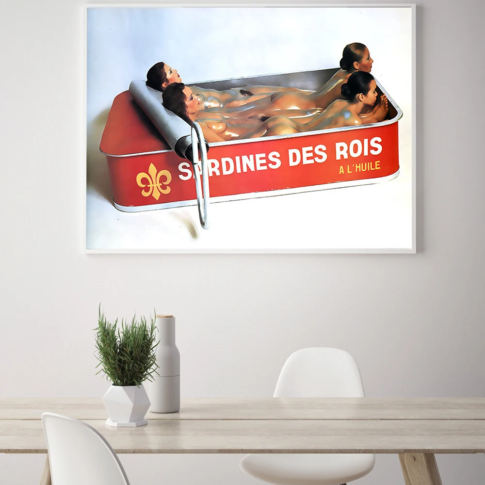 Винтажный постер Король сардин настенное искусство на кухне высококачественные