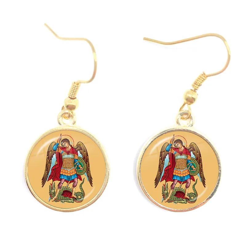 Хит модные серьги St.Michael защита меня Святого щита Защита справедливости 16 мм