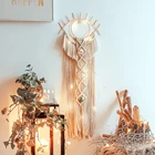 Ловец снов с Луной и пером, изысканный кулон ручной работы в виде Луны, автомобиля, для спальни, общежития, украшение для дома, Ловец снов, для детской комнаты