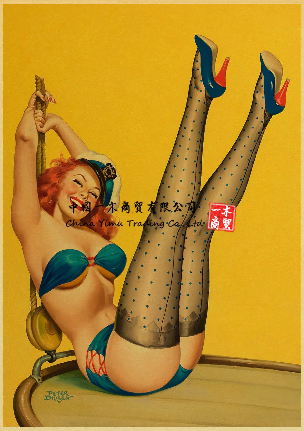 

Bikini stickers Retro Sticker Pin Up Sexy Girl Decal Suitable for Art Home Room Wall Painting Windows Bar Car Decor