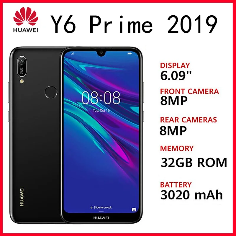 

Смартфон Huawei Y6 Prime 2019 дюйма, 3 + 64 ГБ, две SIM-карты, 3020 мАч