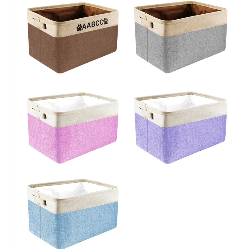 Персонализированная Коробка для хранения игрушек и собак складная Холщовая