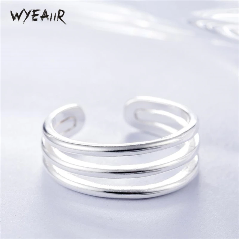 

Женские многослойные кольца WYEAIIR из стерлингового серебра 925 пробы с геометрическим рисунком