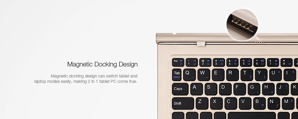 Б/у Teclast Tbook 10S Магнитная док-станция Pogo Pin металлический корпус клавиатура с USB хост Teclast T10S клавиатура